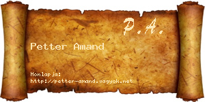 Petter Amand névjegykártya
